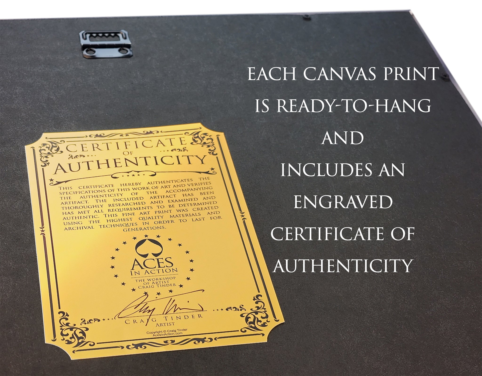 Certificate of Authenticity inlcuded with each canvas print.