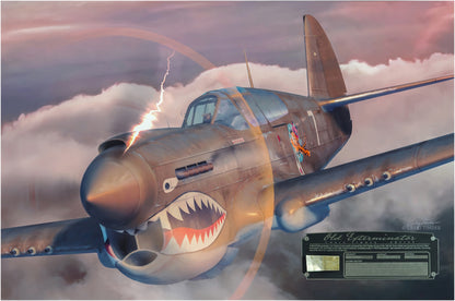 Old Exterminator -  P-40E Warhawk Canvas with P-40E Relic