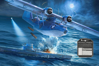 Moonlit Nemesis - PBY-5A Catalina Canvas with PBY Relic