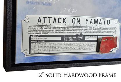 The Attack on Yamato - SB2C Helldiver Canvas with Helldiver Relic