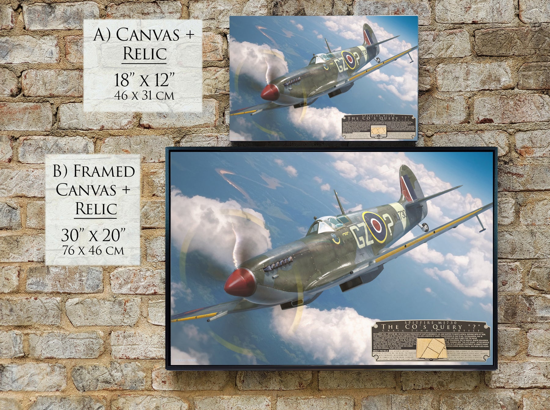 The CO's Query - Spitfire Mk IX Canvas with Spitfire Relic