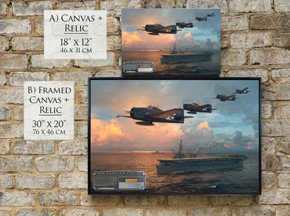 USS Langley CVL-27 Canvas with USS Langley Relic