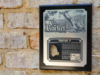 WWII German V-2 Rocket Historical Plaque - w/ Actual Relic & COA - Ltd. Qtys. - Aces In Action