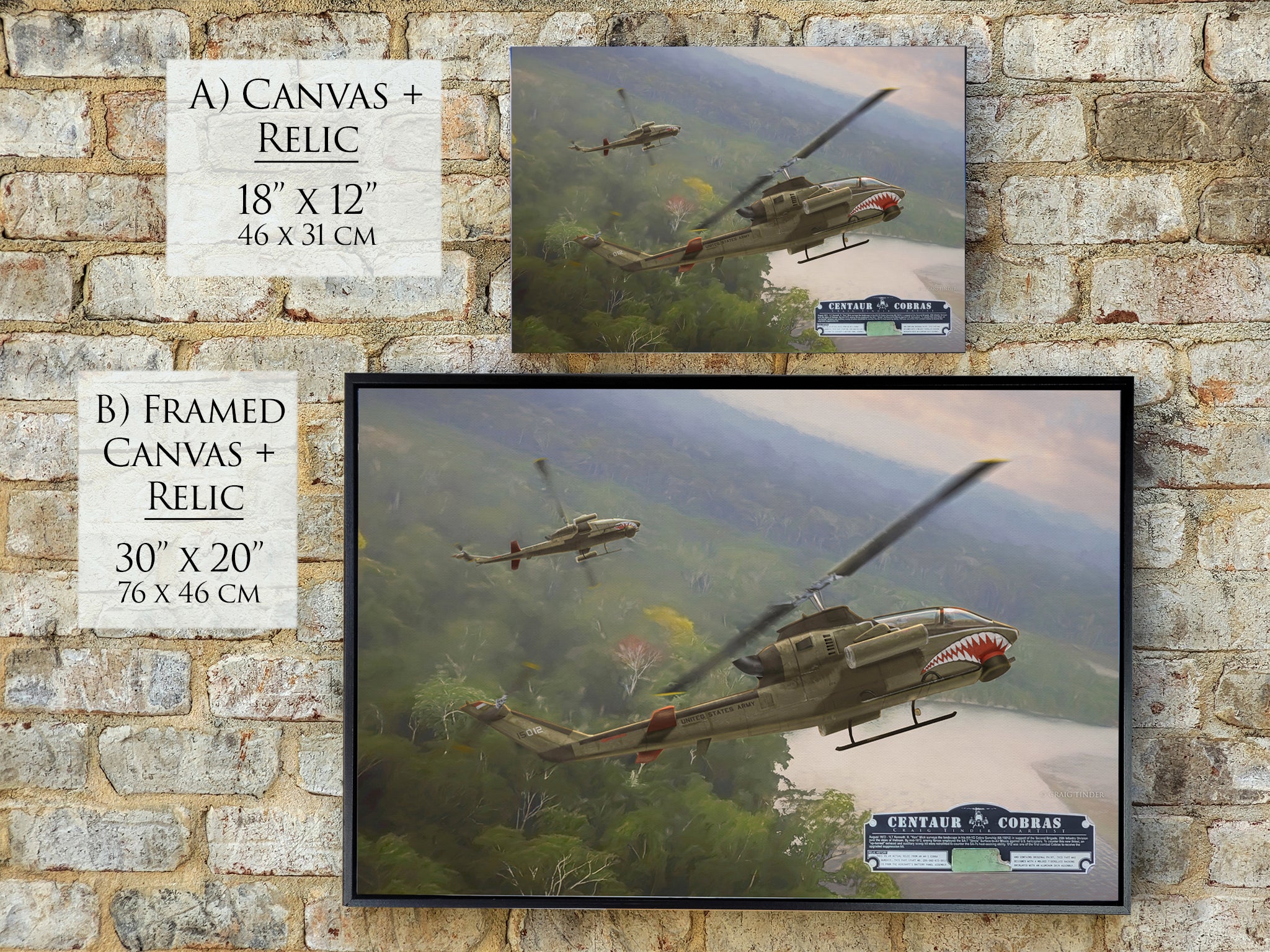 Centaur Cobras - Cobra Helicopter Aviation Art-Art Print-Aces In Action: The Workshop of Artist Craig Tinder