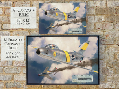 America's First Jet Ace - F-86A Sabre Fighter Aviation Art-Art Print-Aces In Action: The Workshop of Artist Craig Tinder