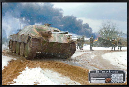 The Turn to Rochefort - Jagdpanzer 38 Hetzer Tank Military Art-Art Print-Aces In Action: The Workshop of Artist Craig Tinder