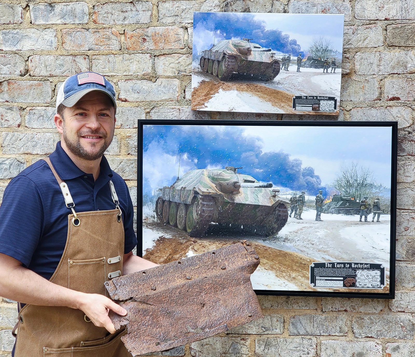 The Turn to Rochefort - Jagdpanzer 38 Hetzer Tank Military Art-Art Print-Aces In Action: The Workshop of Artist Craig Tinder