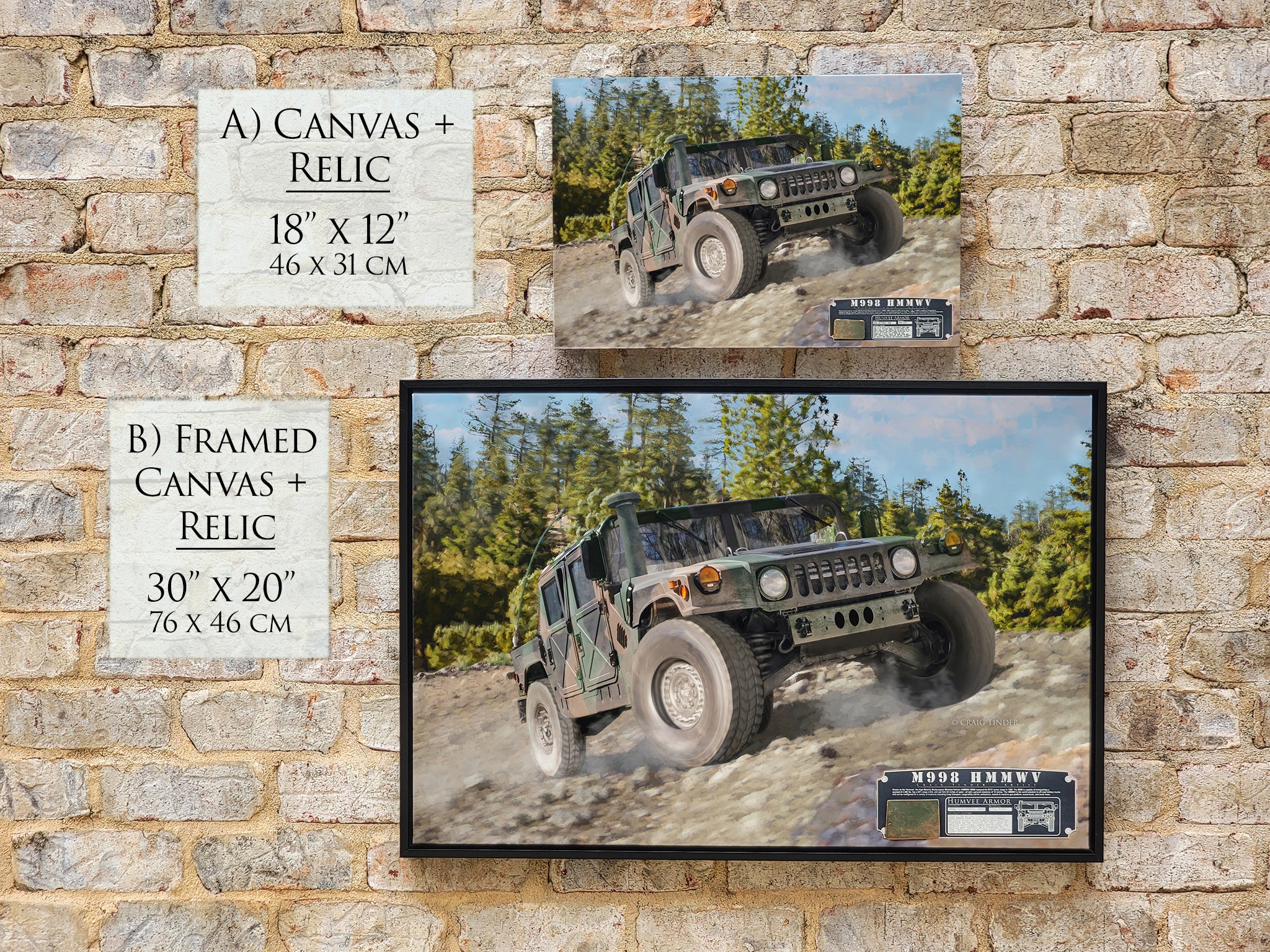 M998 HMMWV - Humvee Military Art-Art Print-Aces In Action: The Workshop of Artist Craig Tinder