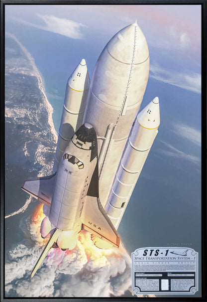 Space Transportation System-1 - Space Shuttle Columbia Space Art-Art Print-Aces In Action: The Workshop of Artist Craig Tinder