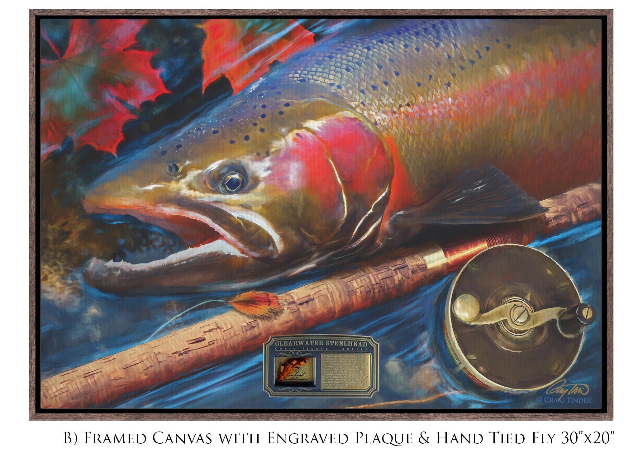 Clearwater Steelhead - Framed Canvas Shadowbox Art-Art Print-Aces In Action: The Workshop of Artist Craig Tinder