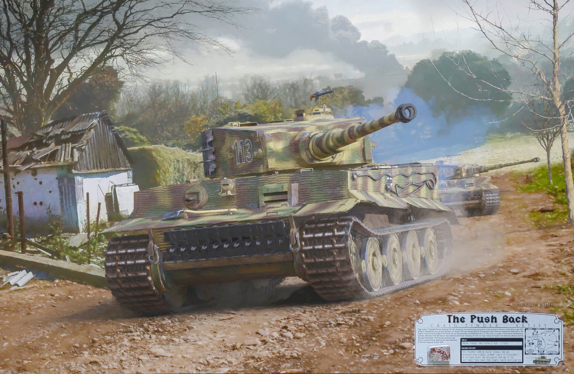 The Push Back - Tiger 1 Tank Aviation Art-Art Print-Aces In Action: The Workshop of Artist Craig Tinder